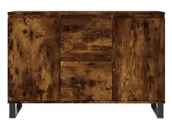 Aparador de madera de ingeniería roble ahumado 101,5x35x70 cm