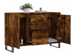 Aparador de madera de ingeniería roble ahumado 101,5x35x70 cm