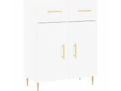 Aparador de madera de ingeniería blanco 69,5x34x90 cm ES31876