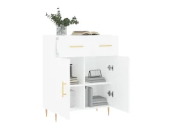 Aparador de madera de ingeniería blanco 69,5x34x90 cm ES31876