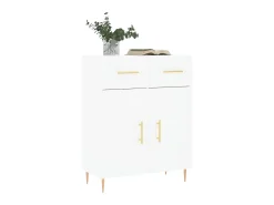 Aparador de madera de ingeniería blanco 69,5x34x90 cm ES31876
