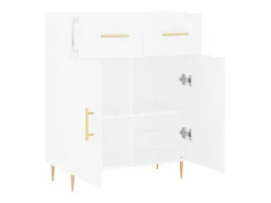 Aparador de madera de ingeniería blanco 69,5x34x90 cm ES31876