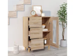 Aparador de madera de ingeniería roble Sonoma 69,5x34x90 cm ES88641