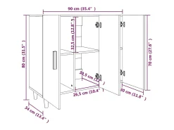 Aparador de madera de ingeniería roble Sonoma 90x34x80 cm