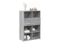 Aparador de madera de ingeniería gris Sonoma 80x42,5x124 cm