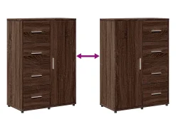 Aparador de madera de ingeniería roble marrón 60x31x84 cm