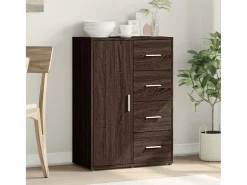 Aparador de madera de ingeniería roble marrón 60x31x84 cm