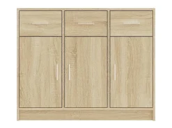 Aparador de madera de ingeniería color roble Sonoma 91x28x75 cm