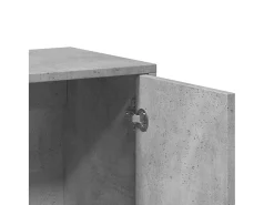Aparador de madera de ingeniería gris hormigón 60x31x70 cm