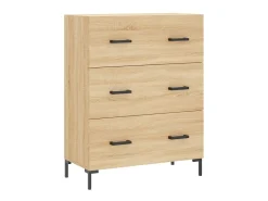 Aparador de madera de ingeniería roble Sonoma 69,5x34x90 cm ES54061