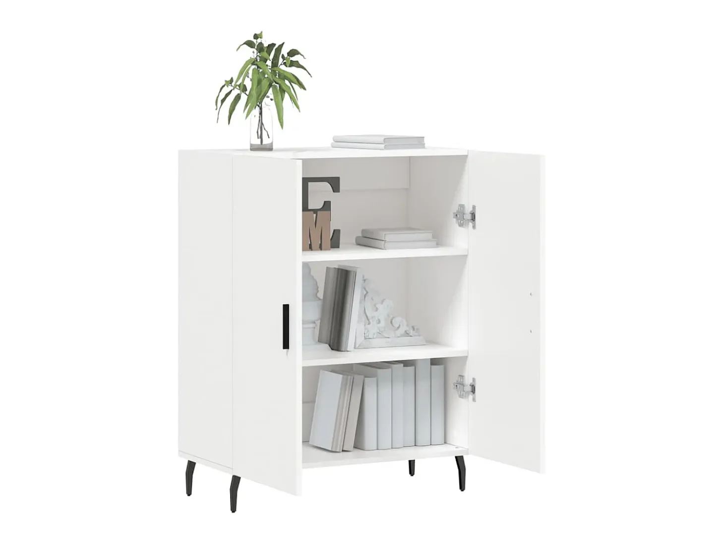 Aparador de madera de ingeniería blanco 69,5x34x90 cm ES80809