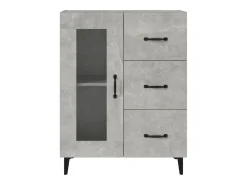 Aparador de madera de ingeniería gris hormigón 69,5x34x90 cm