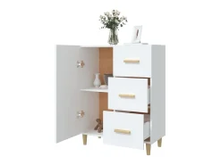 Aparador de madera de ingeniería blanco 69,5x34x90 cm ES96912