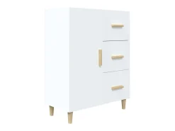 Aparador de madera de ingeniería blanco 69,5x34x90 cm ES96912