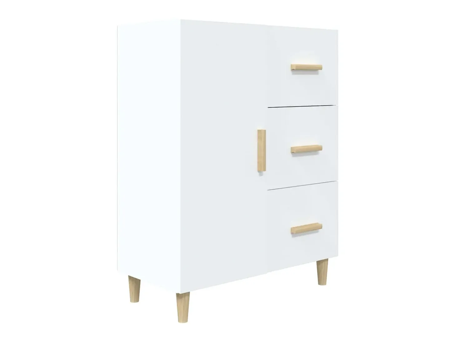 Aparador de madera de ingeniería blanco 69,5x34x90 cm ES96912