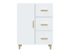 Aparador de madera de ingeniería blanco 69,5x34x90 cm ES96912