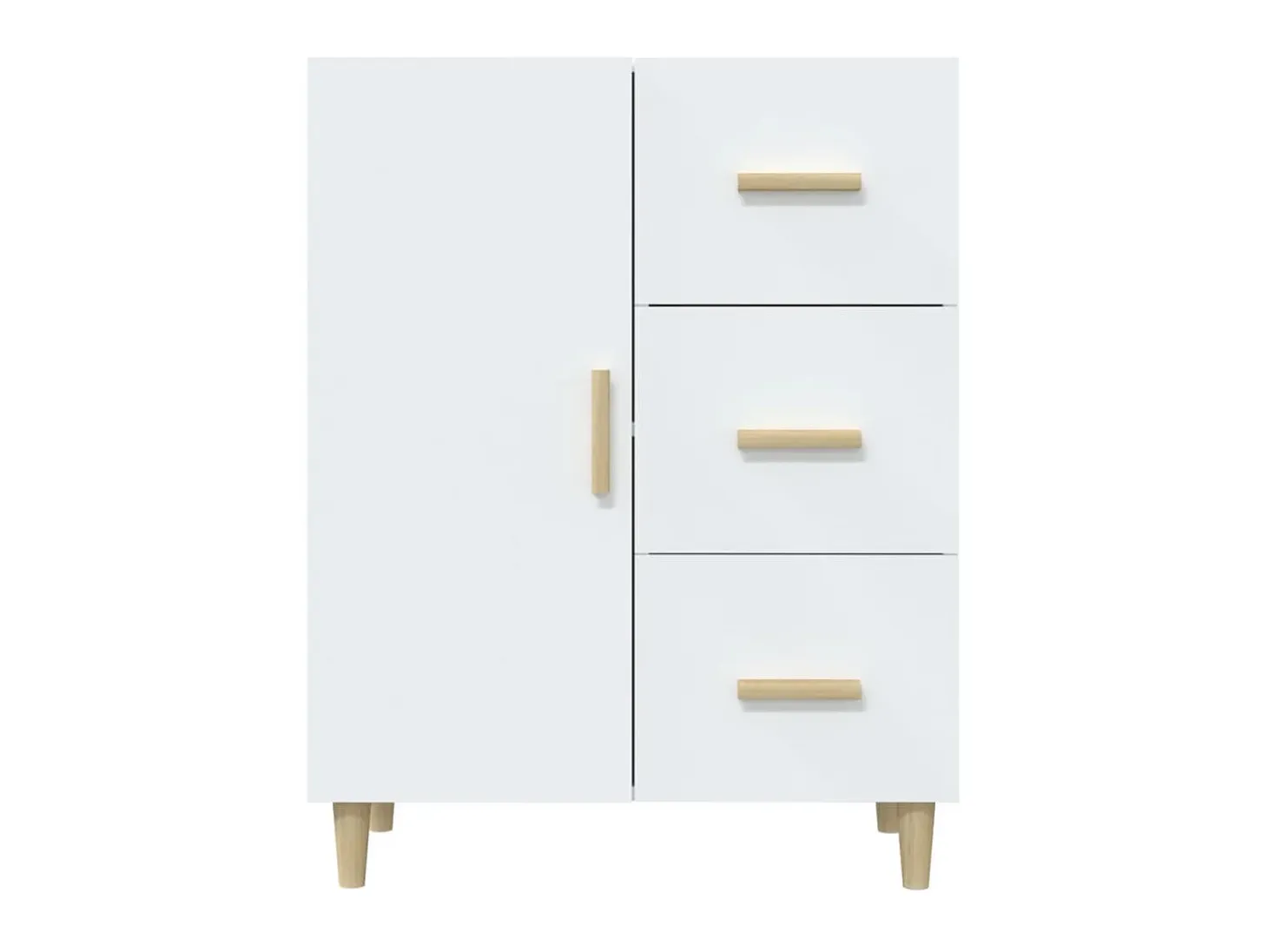 Aparador de madera de ingeniería blanco 69,5x34x90 cm ES96912