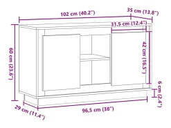 Aparador de madera de ingeniería roble artisan 102x35x60 cm