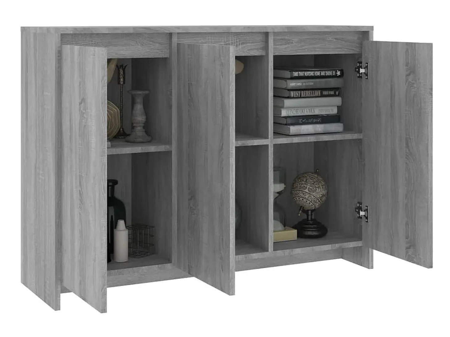 Aparador de madera de ingeniería gris Sonoma 102x33x75 cm ES32703