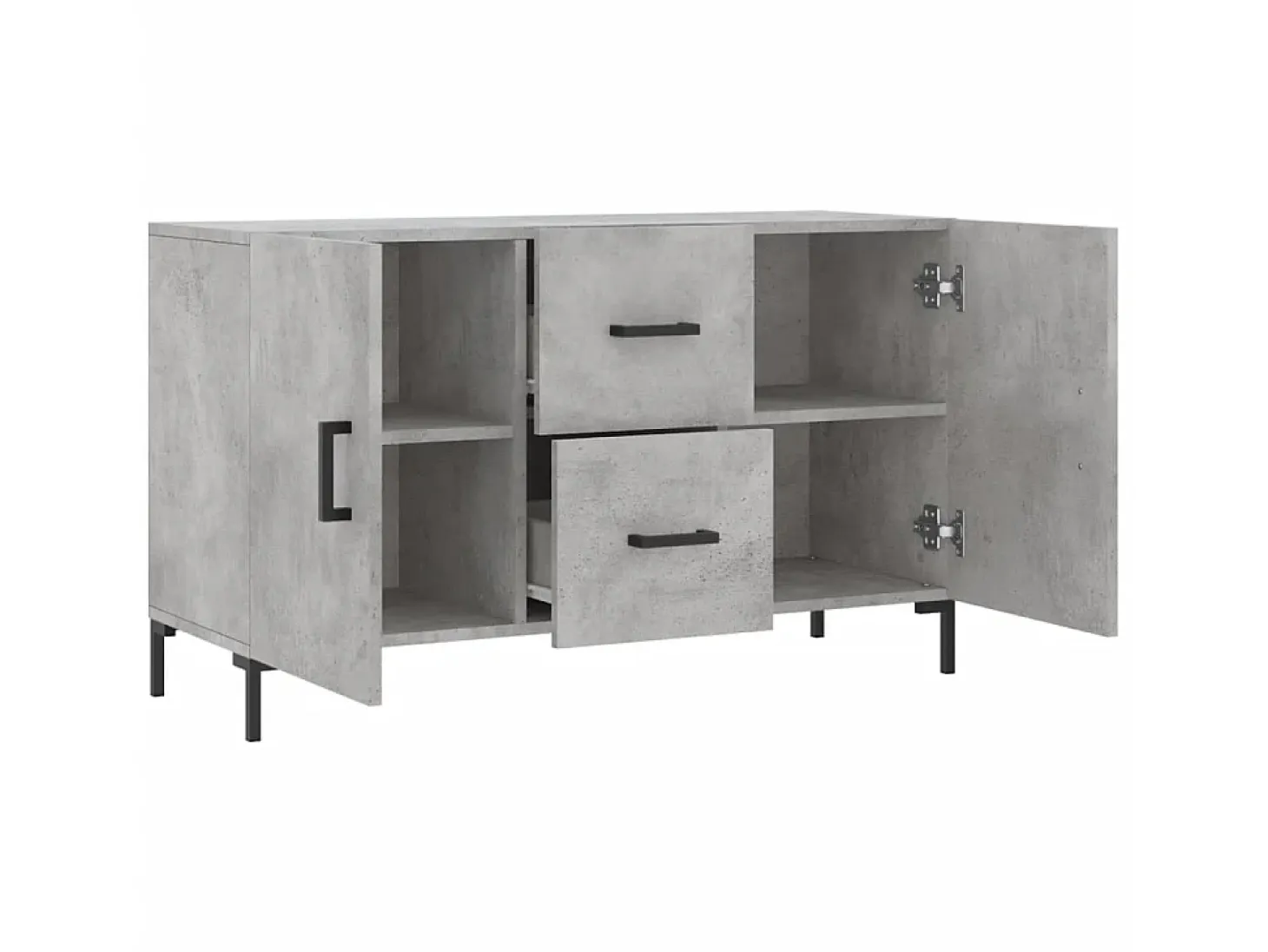 Aparador de madera de ingeniería gris hormigón 100x36x60 cm ES32755