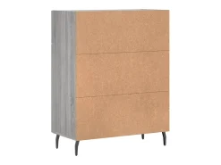 Aparador de madera de ingeniería gris Sonoma 69,5x34x90 cm