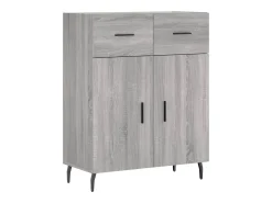Aparador de madera de ingeniería gris Sonoma 69,5x34x90 cm