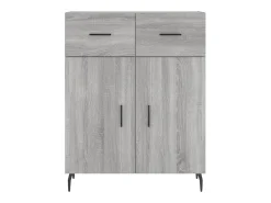 Aparador de madera de ingeniería gris Sonoma 69,5x34x90 cm