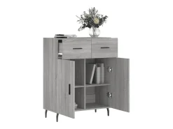 Aparador de madera de ingeniería gris Sonoma 69,5x34x90 cm
