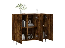 Aparador de madera de ingeniería roble ahumado 90x34x80 cm ES29306
