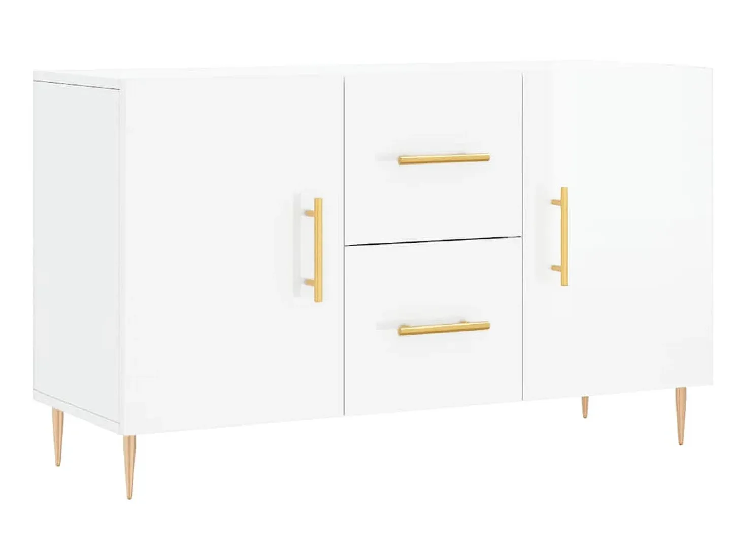 Aparador de madera de ingeniería blanco brillante 100x36x60 cm ES483633