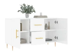 Aparador de madera de ingeniería blanco brillante 100x36x60 cm ES483633