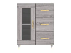 Aparador de madera de ingeniería gris Sonoma 69,5x34x90 cm ES55266