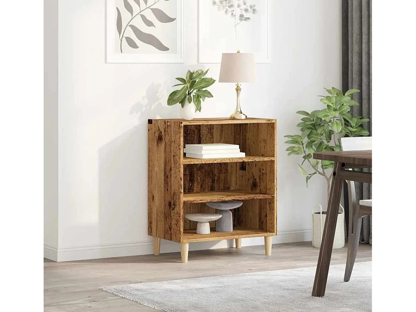 Aparador de madera de ingeniería envejecida 57x35x75 cm