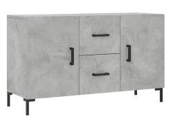 Aparador de madera de ingeniería gris hormigón 100x36x60 cm