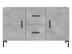Aparador de madera de ingeniería gris hormigón 100x36x60 cm