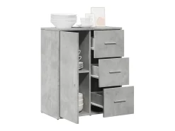 Aparador de madera de ingeniería gris hormigón 60x31x70 cm ES158292