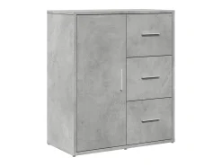 Aparador de madera de ingeniería gris hormigón 60x31x70 cm ES158292