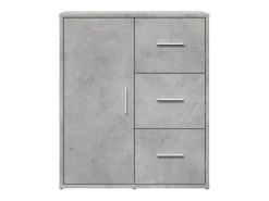 Aparador de madera de ingeniería gris hormigón 60x31x70 cm ES158292