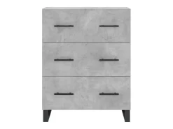 Aparador de madera de ingeniería gris hormigón 69,5x34x90 cm