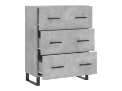 Aparador de madera de ingeniería gris hormigón 69,5x34x90 cm