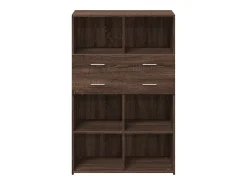 Aparador de madera de ingeniería marrón roble 80x42,5x124 cm