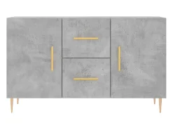 Aparador de madera de ingeniería gris hormigón 100x36x60 cm