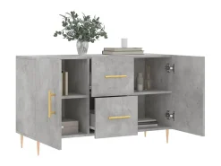 Aparador de madera de ingeniería gris hormigón 100x36x60 cm