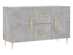 Aparador de madera de ingeniería gris hormigón 100x36x60 cm