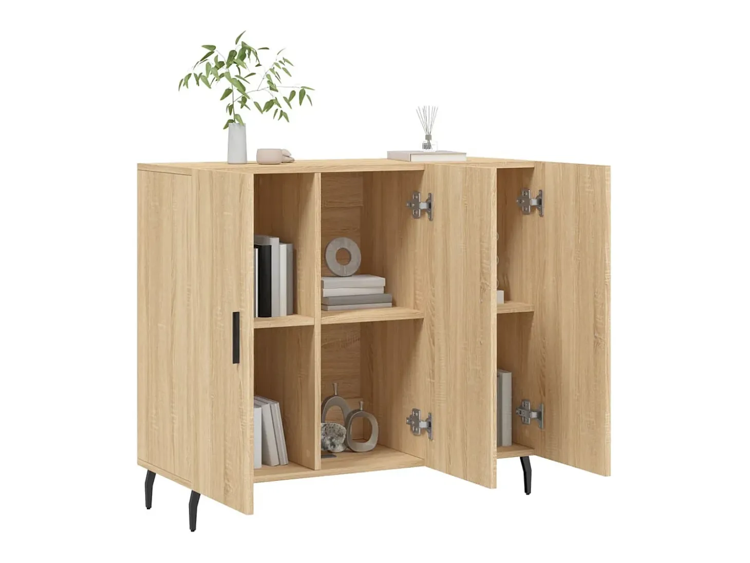 Aparador de madera de ingeniería roble Sonoma 90x34x80 cm