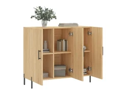 Aparador de madera de ingeniería roble Sonoma 90x34x80 cm ES29105