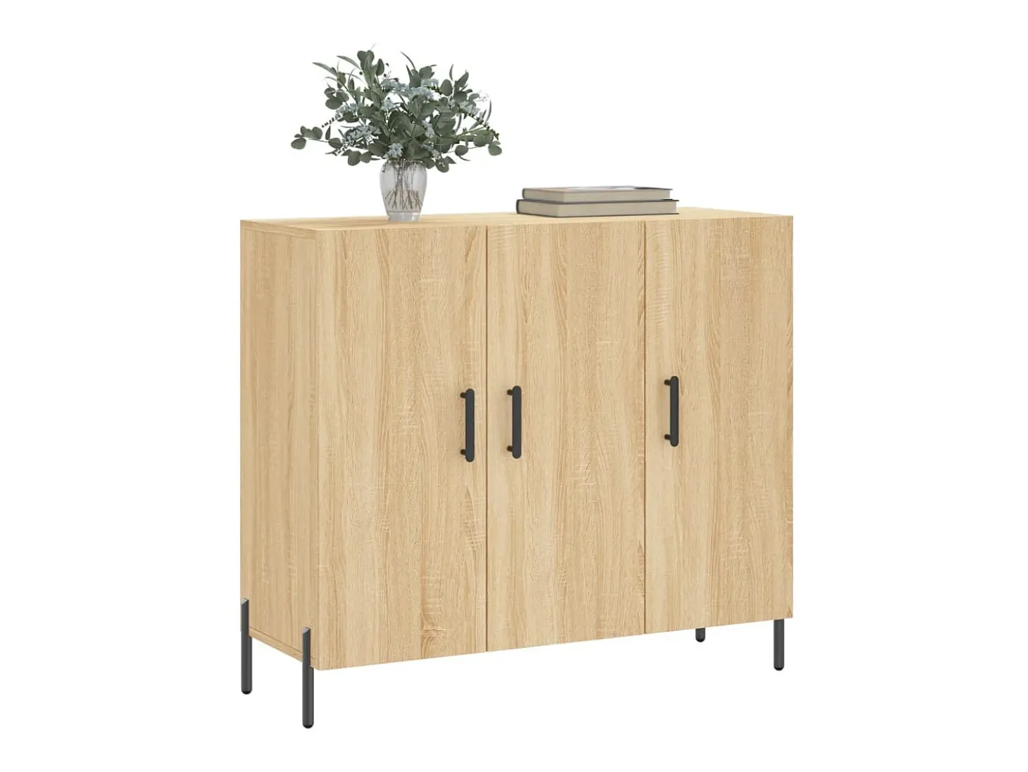 Aparador de madera de ingeniería roble Sonoma 90x34x80 cm ES29105