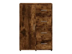 Aparador de madera de ingeniería roble ahumado 60x31x84 cm