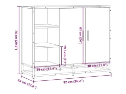 Aparador de madera de ingeniería gris Sonoma 92x35x76 cm