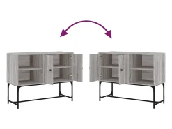 Aparador de madera de ingeniería gris Sonoma 100x40x79,5 cm